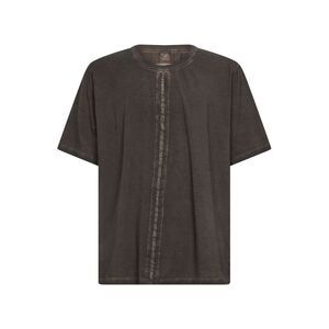 Uma Wang Men Grey Brown Washed Jersey Crewneck T-Shirt